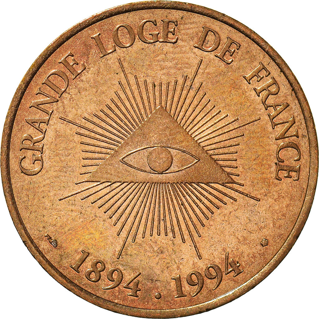 Frankrijk, Medaille, Masonic, Grande Loge de France, 1994, UNC-, Gilt Bronze