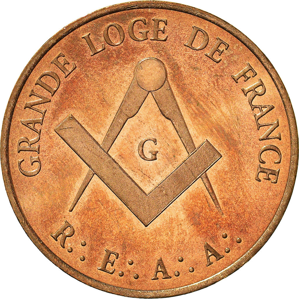 Frankrijk, Medaille, Masonic, Grande Loge de France, 1994, UNC-, Gilt Bronze