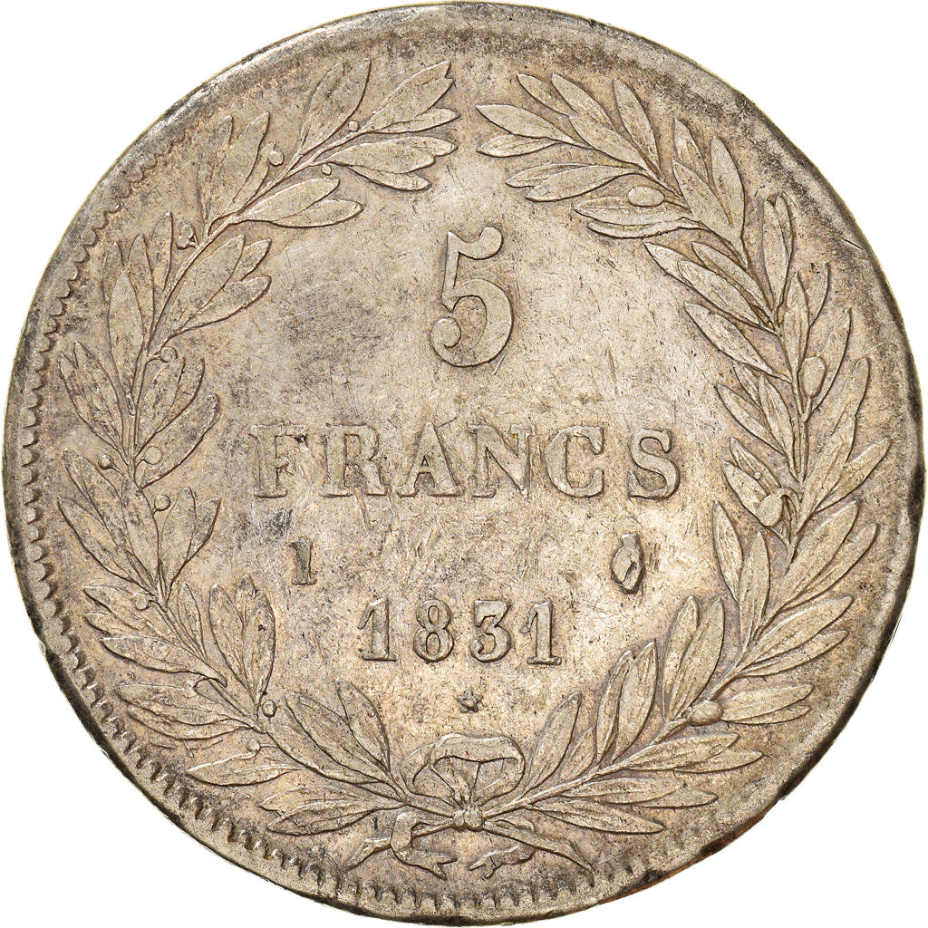 Moneta, Francja, Louis-Philippe, 5 Francs, 1831, Limoges, VF(30-35), Srebro