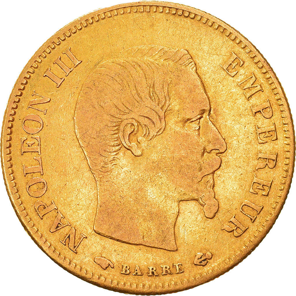 Munten, Frankrijk, Napoleon III, 10 Francs, 1857, Paris, FR+, Goud, KM:784.3