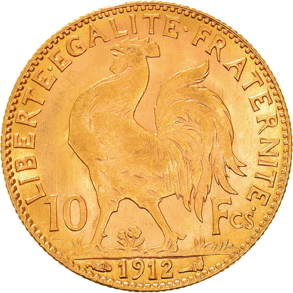 Coin, France, Marianne, 10 Francs, 1912, Paris, EF(40-45), Gold, KM:846
