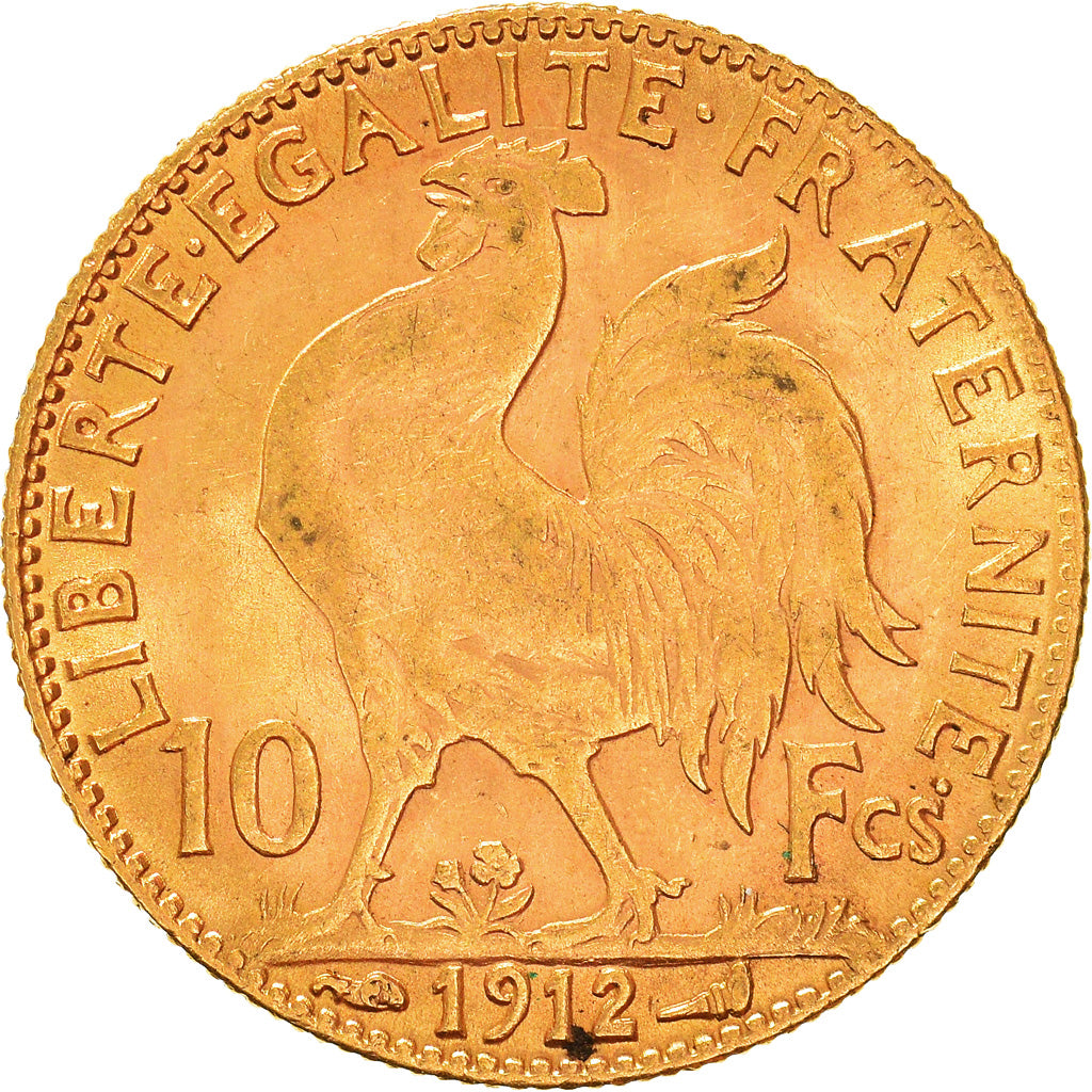 Munten, Frankrijk, Marianne, 10 Francs, 1912, Paris, ZF+, Goud, KM:846