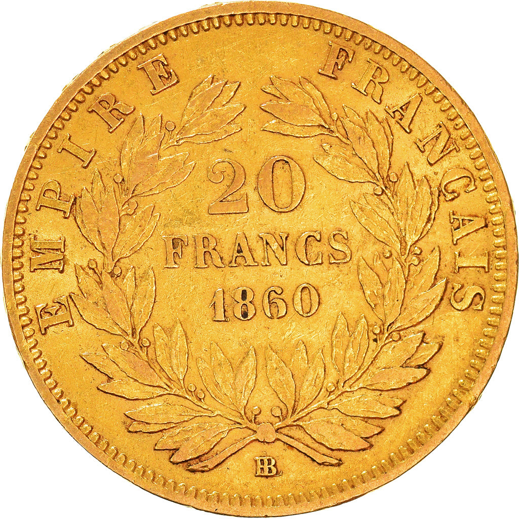 Monnaie, France, Napoleon III, 20 Francs, 1860, Strasbourg, BB/BB, TTB, Or