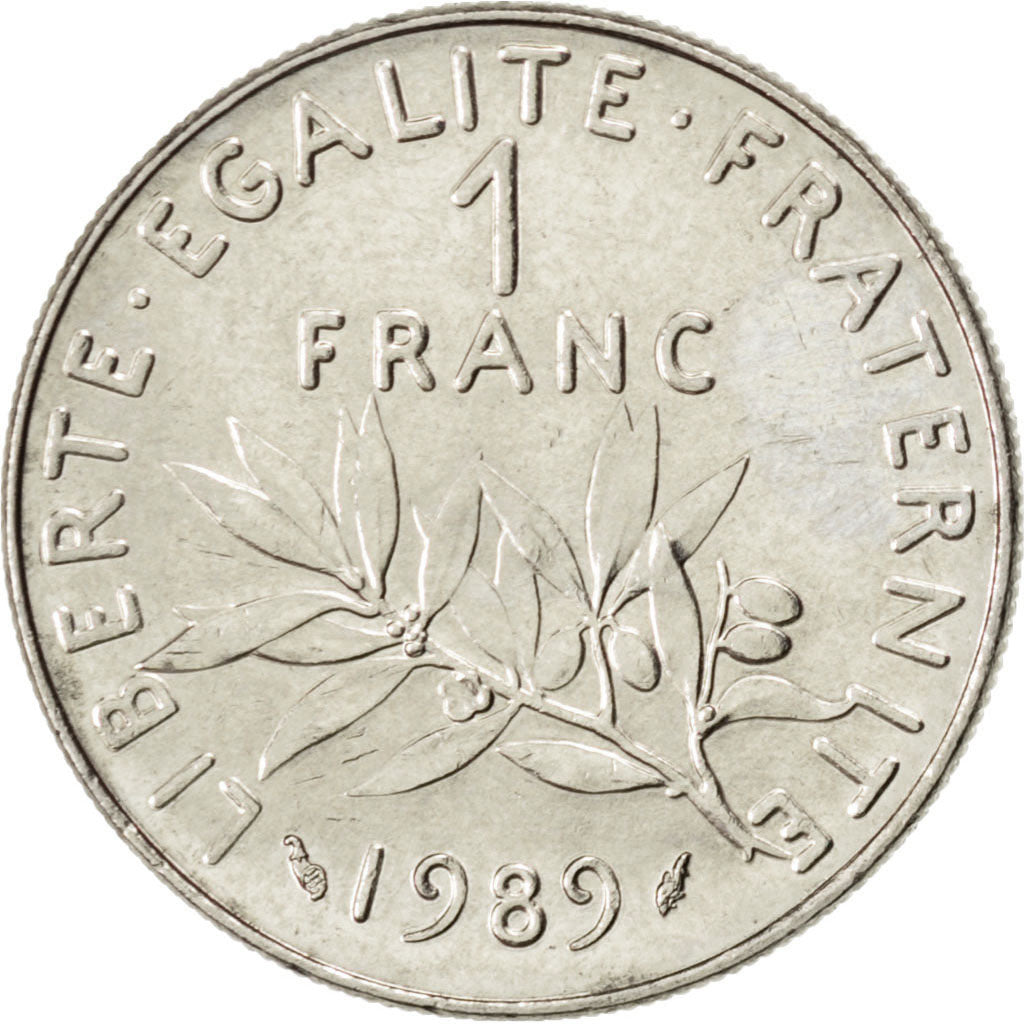 Vème République, 1 Franc Semeuse 1989, KM 925.1