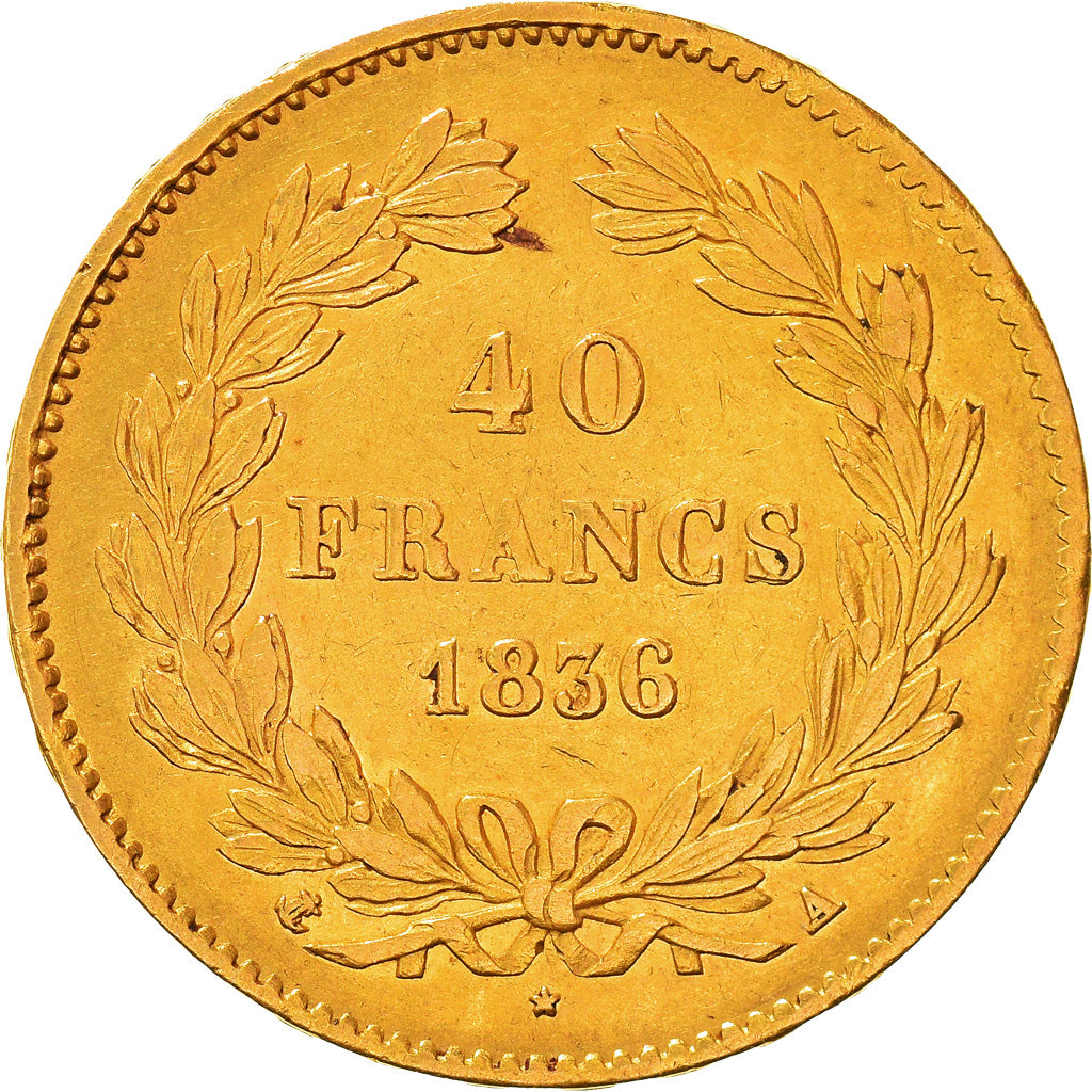 Munten, Frankrijk, Louis-Philippe, 40 Francs, 1836, Paris, ZF, Goud, KM:747.1