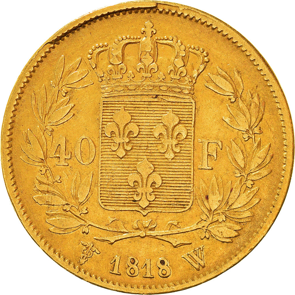 Monnaie, France, Louis XVIII, Louis XVIII, 40 Francs, 1818, Lille, TB+, Or