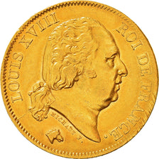 Moneta, Francja, Louis XVIII, Louis XVIII, 40 Francs, 1818, Lille, AU(50-53)