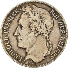 Moneda, Bélgica, Leopold I, 5 Francs, 5 Frank, 1848, BC+, Plata, KM:3.2