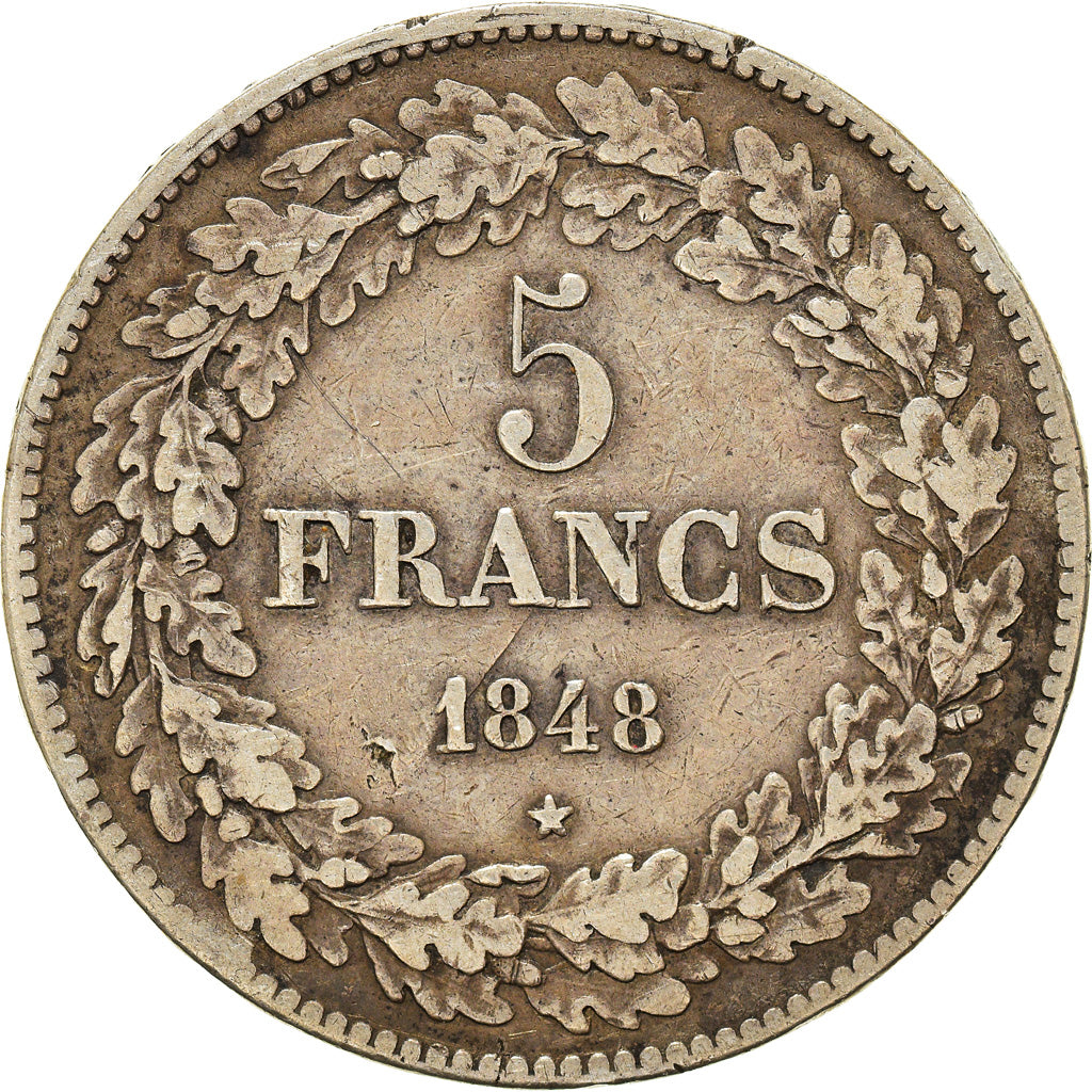 Coin, Belgium, Leopold I, 5 Francs, 5 Frank, 1848, VF(30-35), Silver, KM:3.2