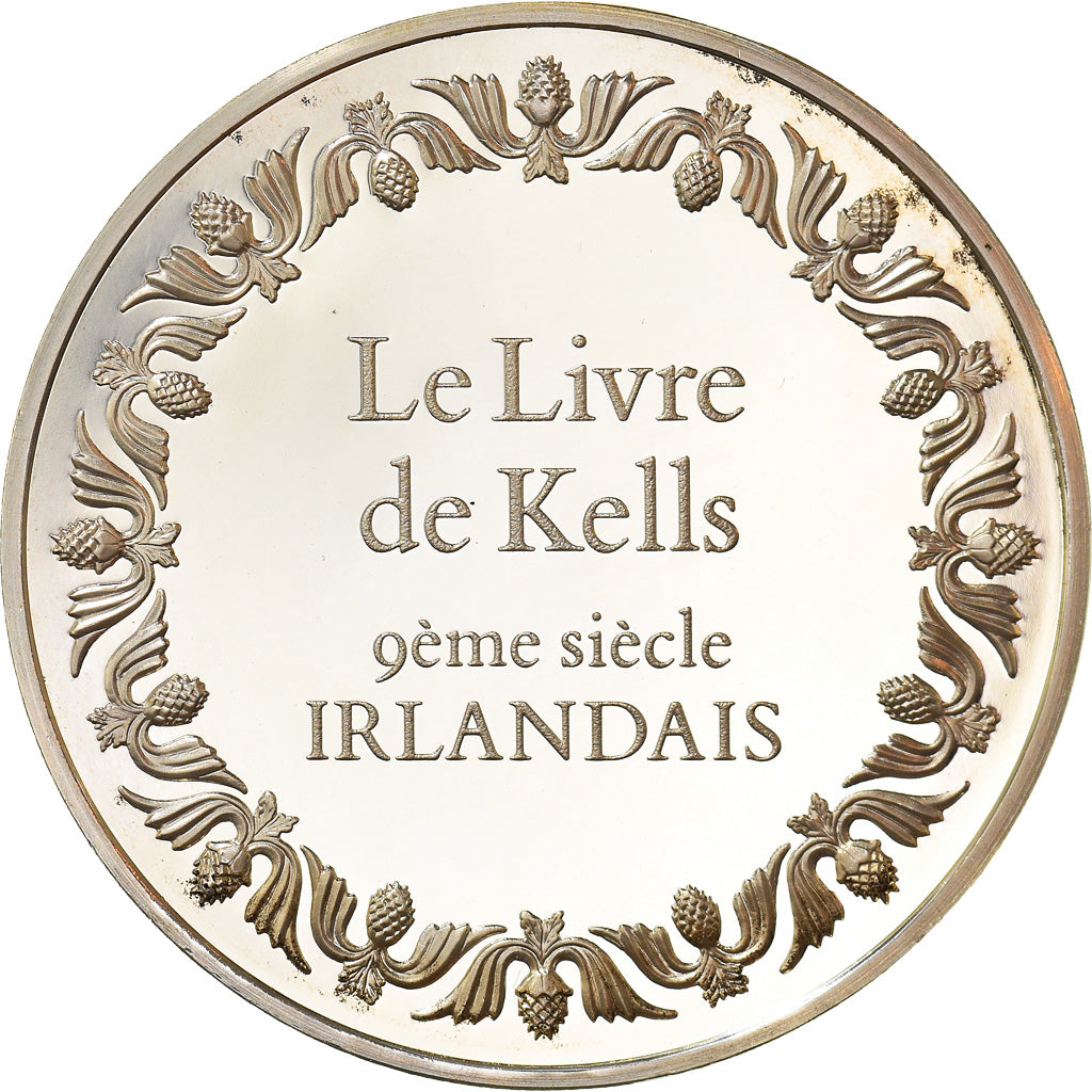 France, Médaille, Le Livre de Kells, 9ème Siècle Irlandais, SPL+, Argent