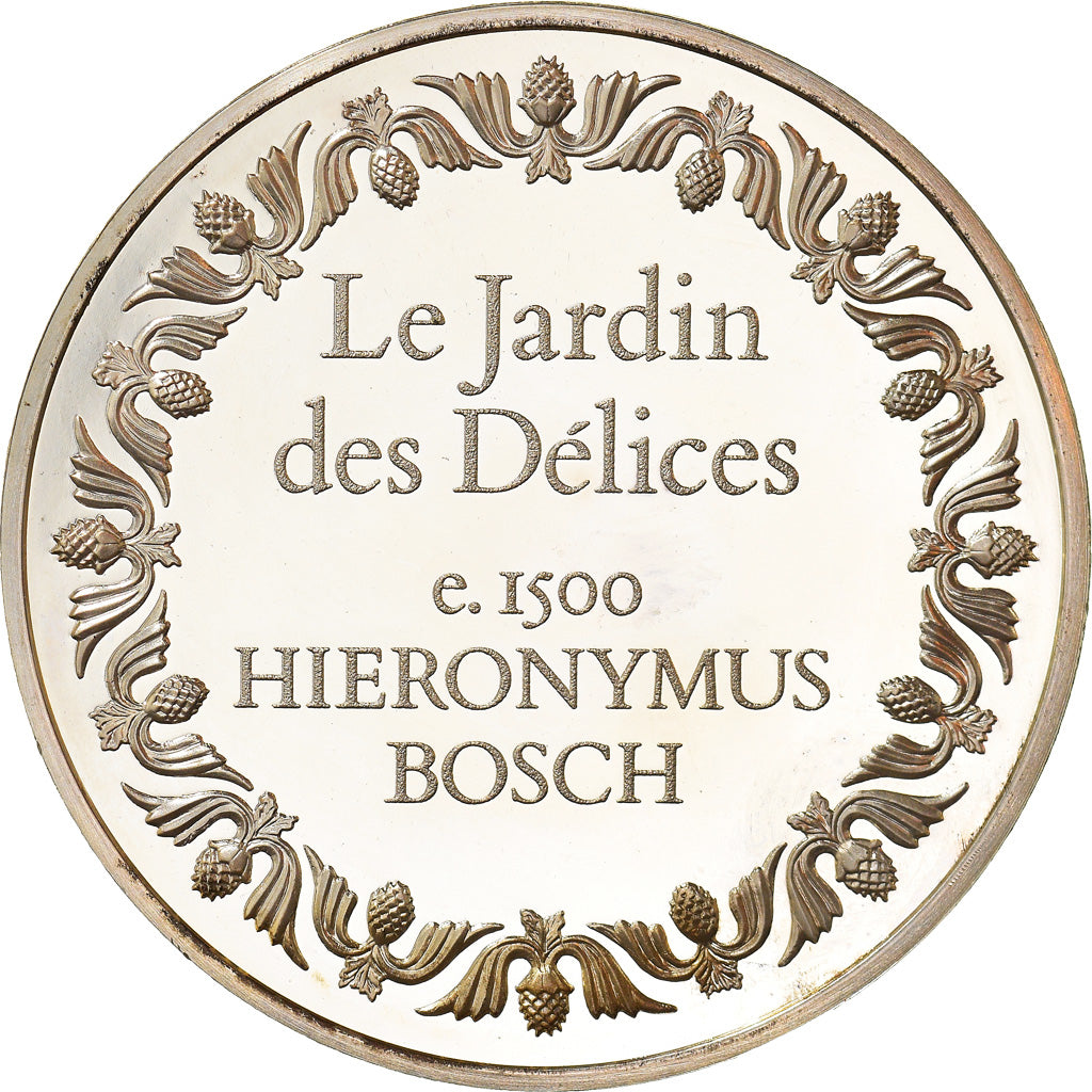 France, Medal, Le Jardin des Délices, Hieronimus Bosch, MS(63), Silver