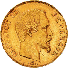 Moeda, França, Napoleon III, 50 Francs, 1857, Paris, AU(50-53), Dourado