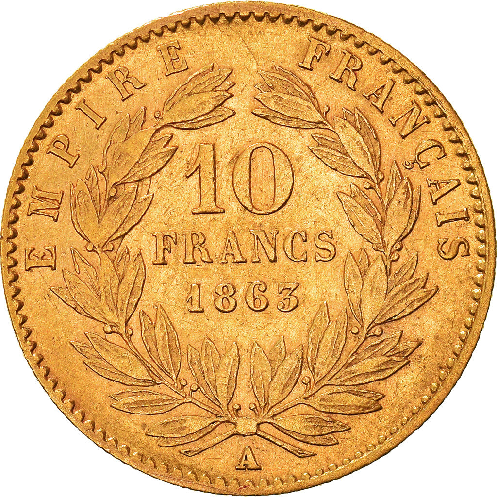 Monnaie, France, Napoleon III, Napoléon III, 10 Francs, 1863, Paris, TB+, Or