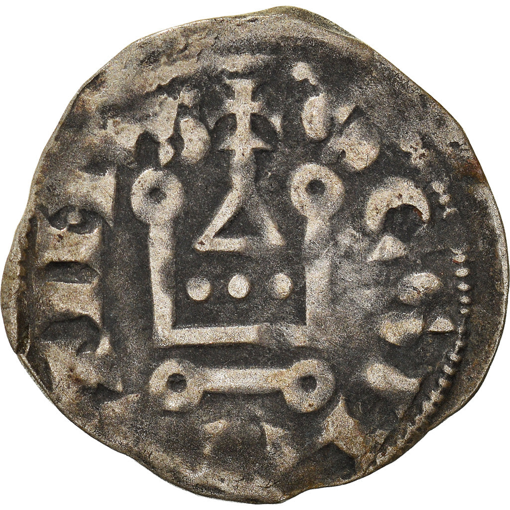 Moneta, Francia, Touraine, Denier, 1150-1200, Saint-Martin de Tours, MB+