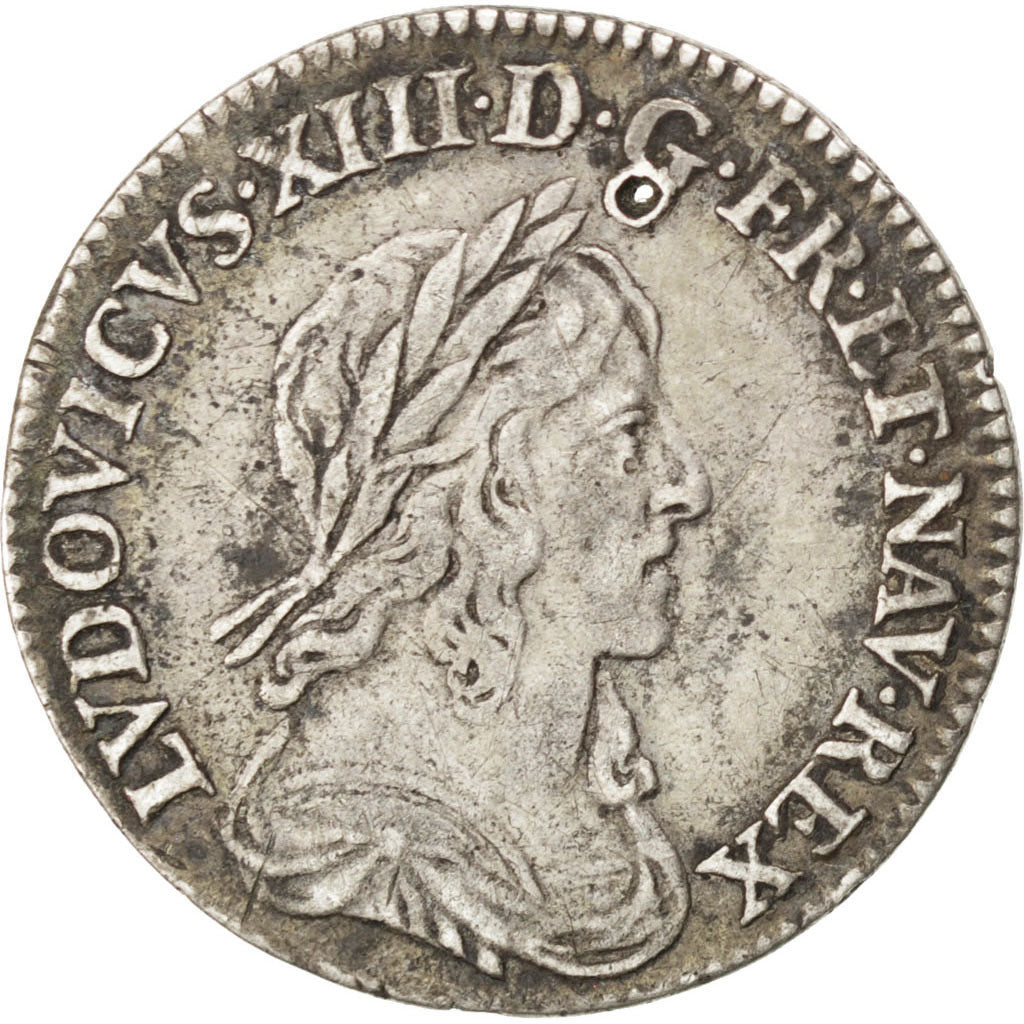 Louis XIII, 1/12 Ecu au buste drapé et cuirassé 1643 A rose, KM 132.1