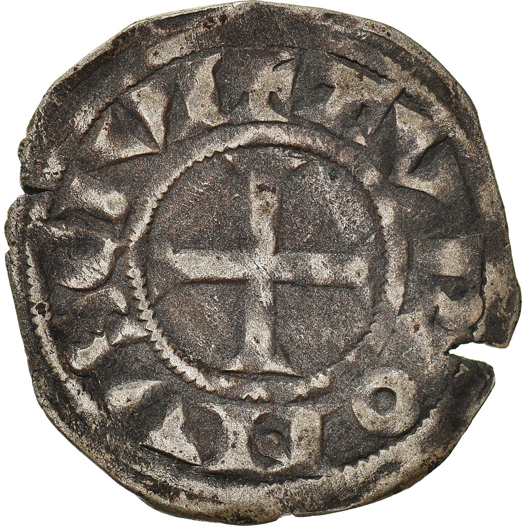 Moneta, Francia, Touraine, Denier, 1150-1200, Saint-Martin de Tours, MB+