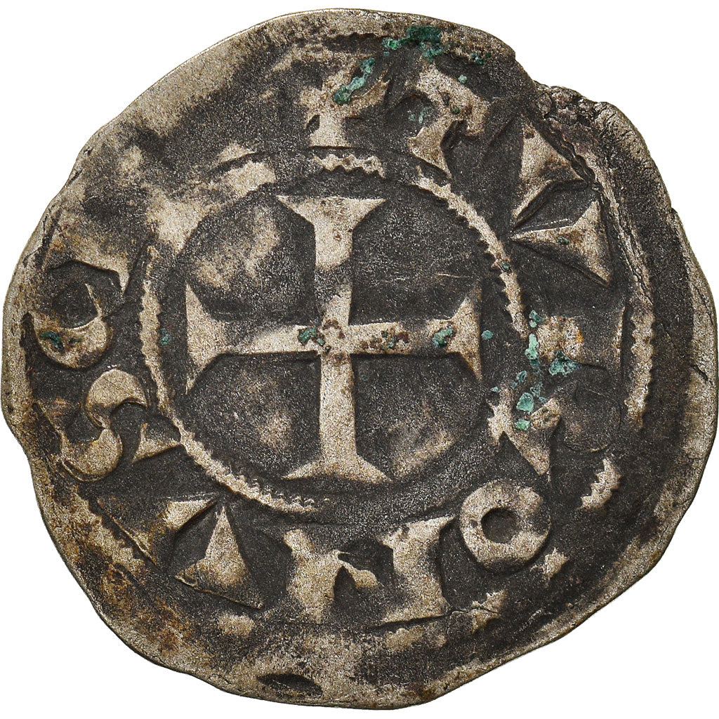 Moneda, Francia, Touraine, Denier, 1150-1200, Saint-Martin de Tours, BC+, Plata