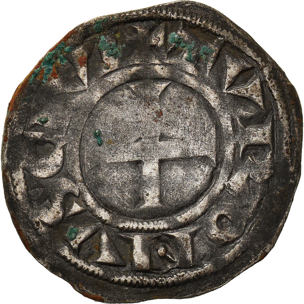 Moneda, Francia, Touraine, Denier, 1150-1200, Saint-Martin de Tours, BC+, Plata