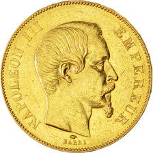 Second Empire, 50 Francs or Napoléon III tête nue 1857 A, KM 785.1