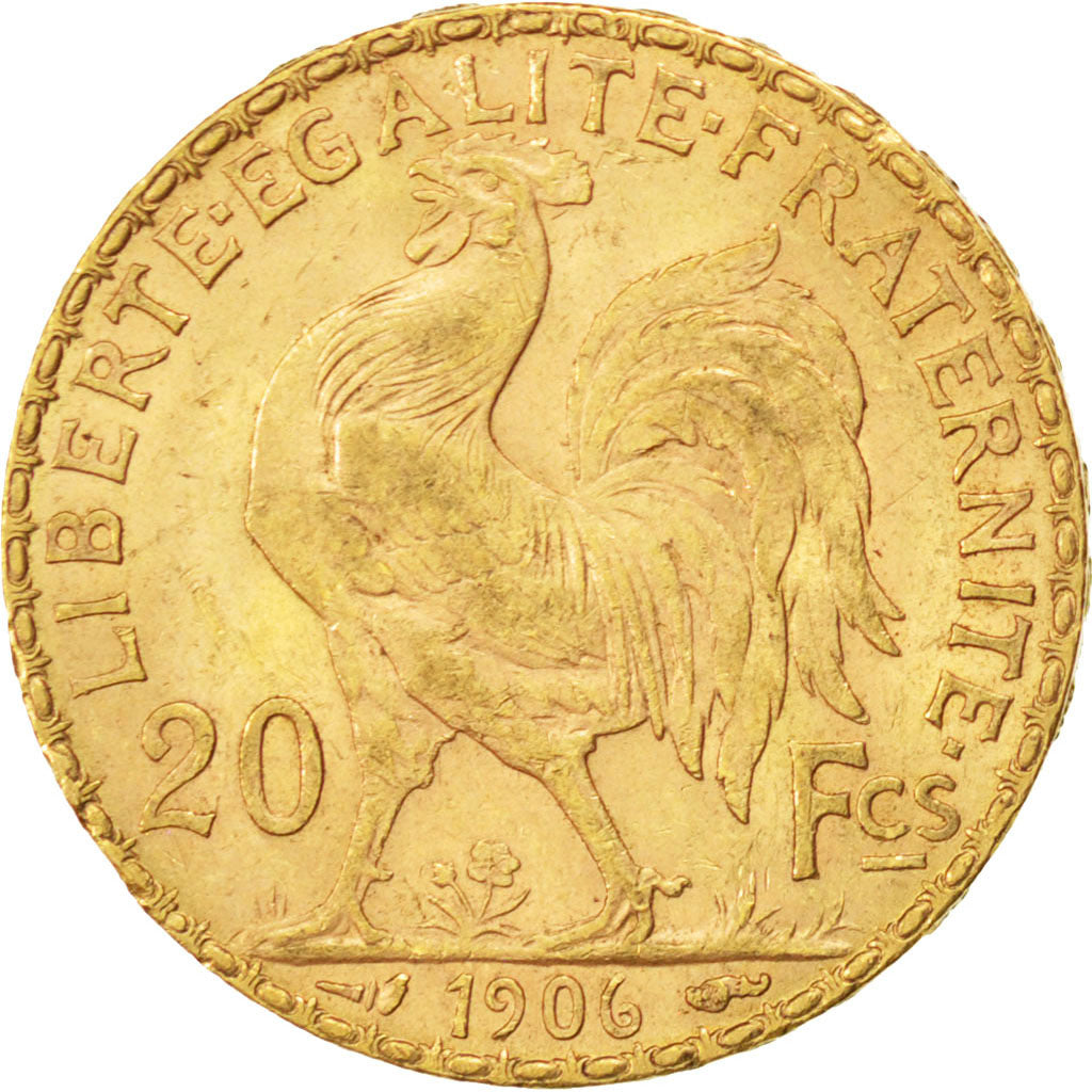 FRANCE, Marianne, 20 Francs, 1906, KM #847, EF(40-45), Gold, Gadoury #1064, 6.44