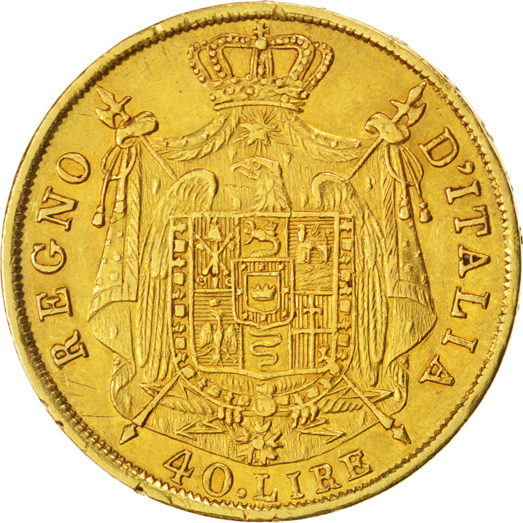 Italie, Royaume de Napoléon, 40 Lire 1812 M, KM 12