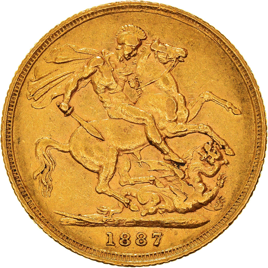 Coin, Australia, Victoria, Sovereign, 1887, Sydney, EF(40-45), Gold, KM:7