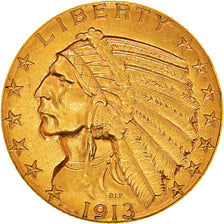 Moeda, Estados Unidos da América, Indian Head, $5, Half Eagle, 1913