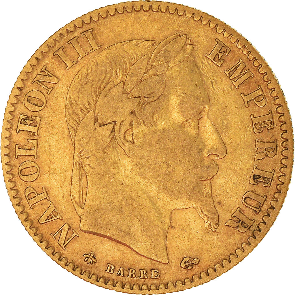 Moneta, Francia, Napoleon III, Napoléon III, 10 Francs, 1864, Paris, MB+, Oro