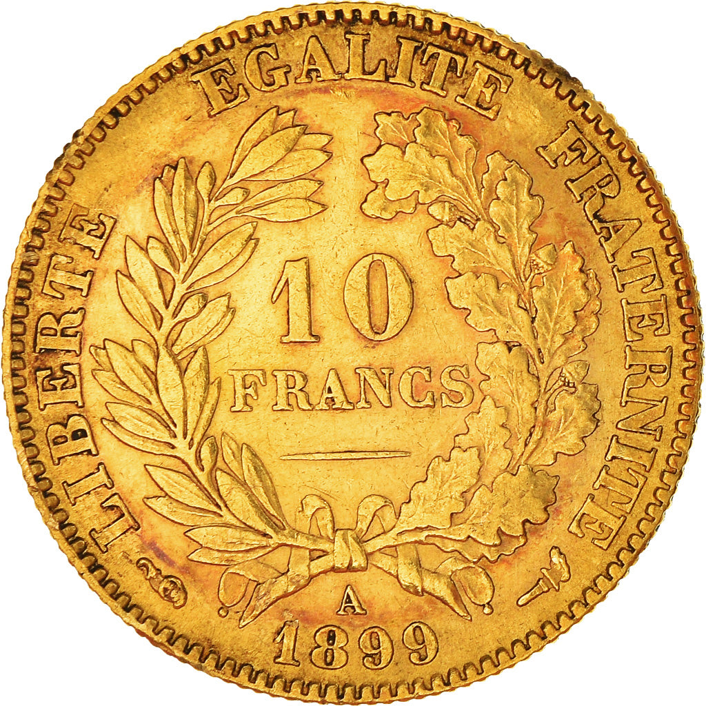Coin, France, Cérès, 10 Francs, 1899, Paris, VF(30-35), Gold, KM:830