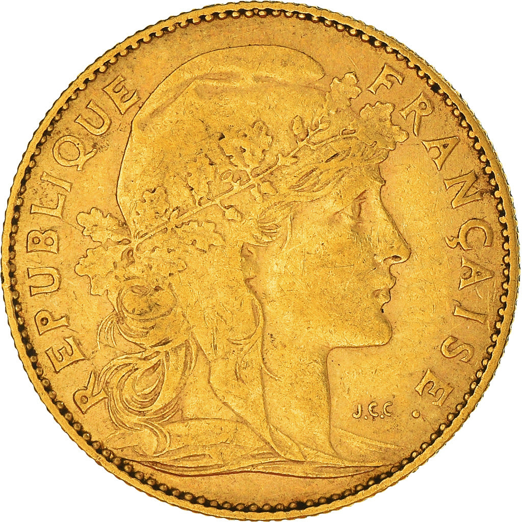 Munten, Frankrijk, Marianne, 10 Francs, 1900, Paris, ZF, Goud, KM:846