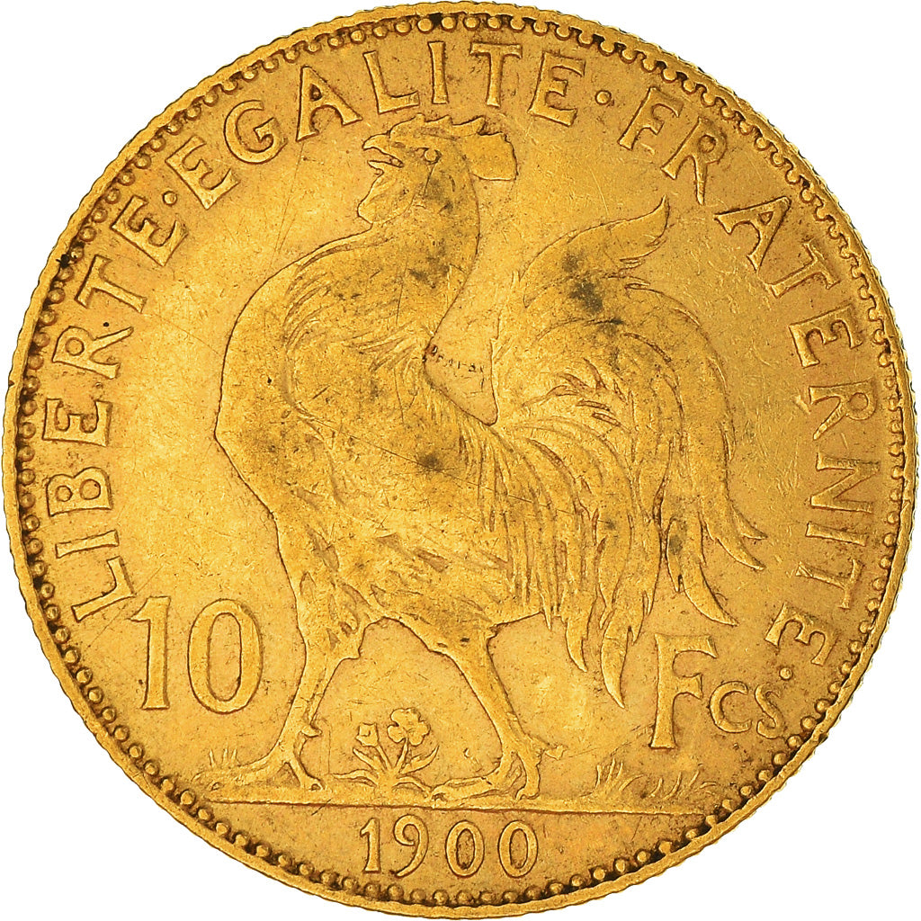 Munten, Frankrijk, Marianne, 10 Francs, 1900, Paris, ZF, Goud, KM:846