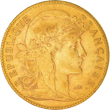 Moneda, Francia, Marianne, 10 Francs, 1906, Paris, MBC+, Oro, KM:846