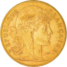 Moeda, França, Marianne, 10 Francs, 1906, Paris, AU(50-53), Dourado, KM:846