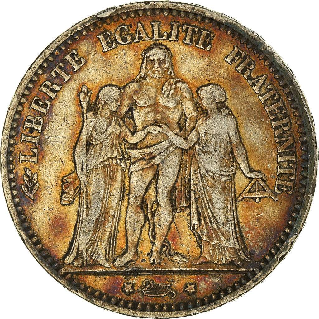 Coin, France, Hercule, 5 Francs, 1874, Bordeaux, VF(30-35), Silver, KM:820.2