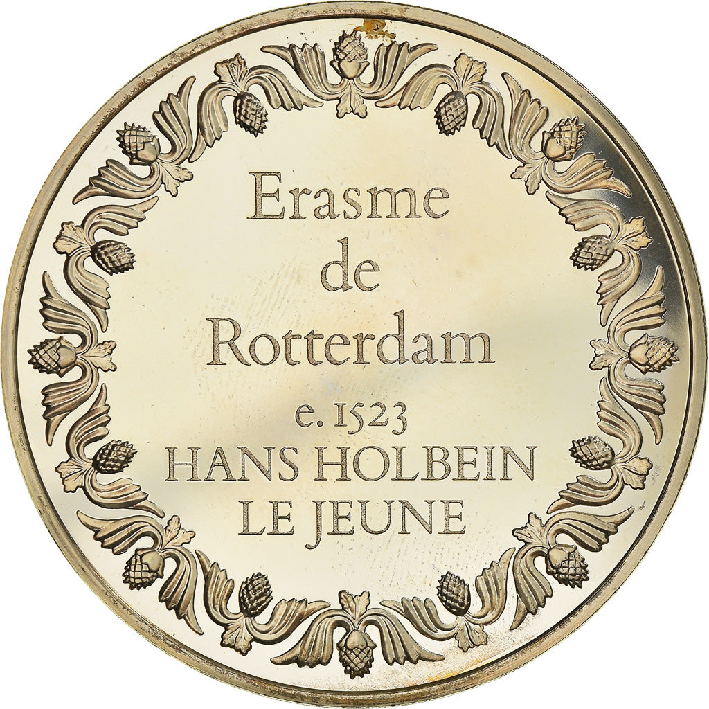 Frankrijk, Medaille, French Fifth Republic, Peinture, Erasme de Rotterdan, Hans