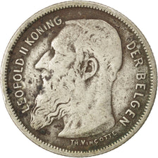 Belgio, 2 Francs, 2 Frank, 1909, MB, Argento, KM:59
