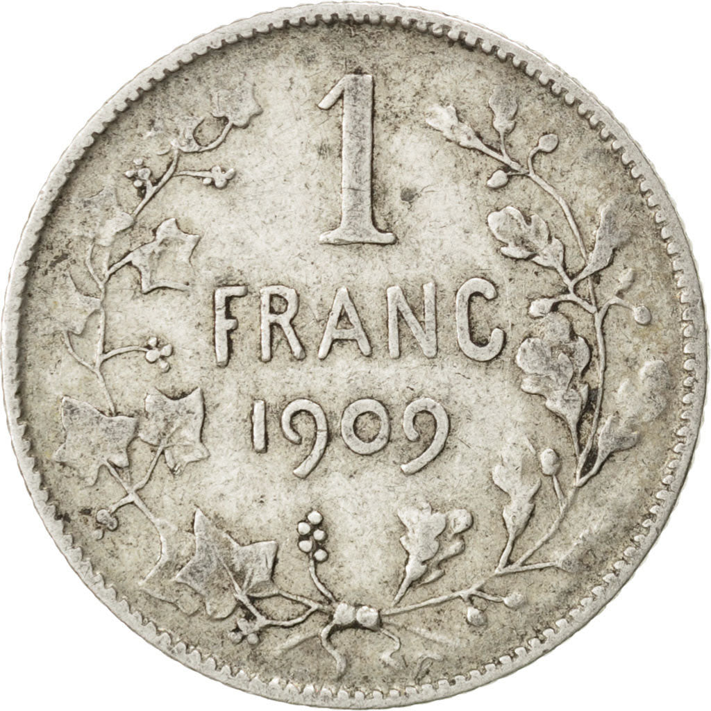 Münze, Belgien, Franc, 1909, S+, Silber, KM:56.1