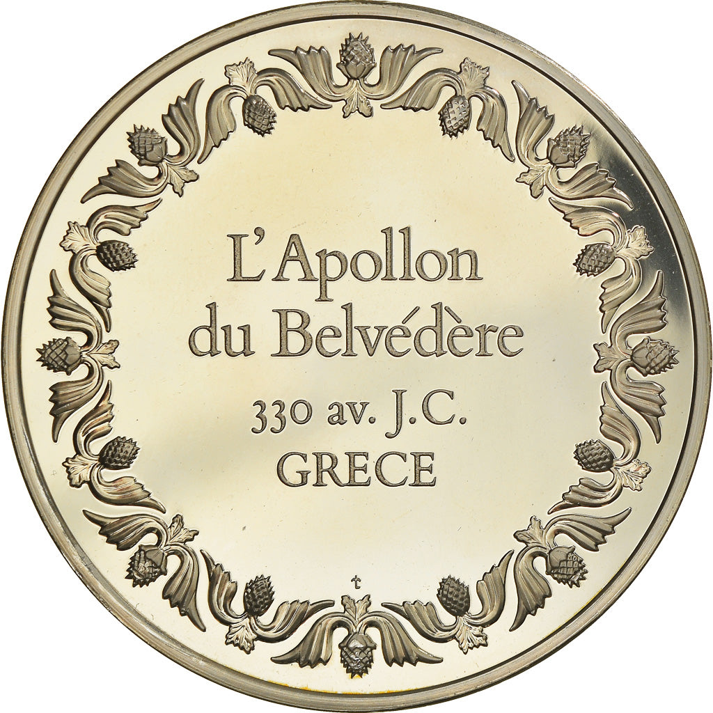 France, Médaille, French Fifth Republic, Peinture, L'Apollon du Belvédère