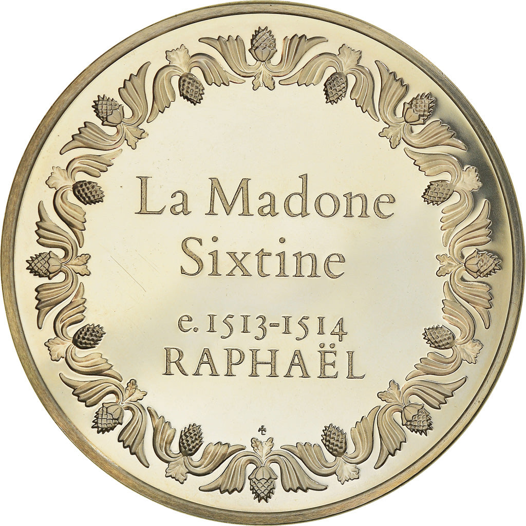 Francia, medaglia, French Fifth Republic, La Madone Sixtine - Raphael, Arts &