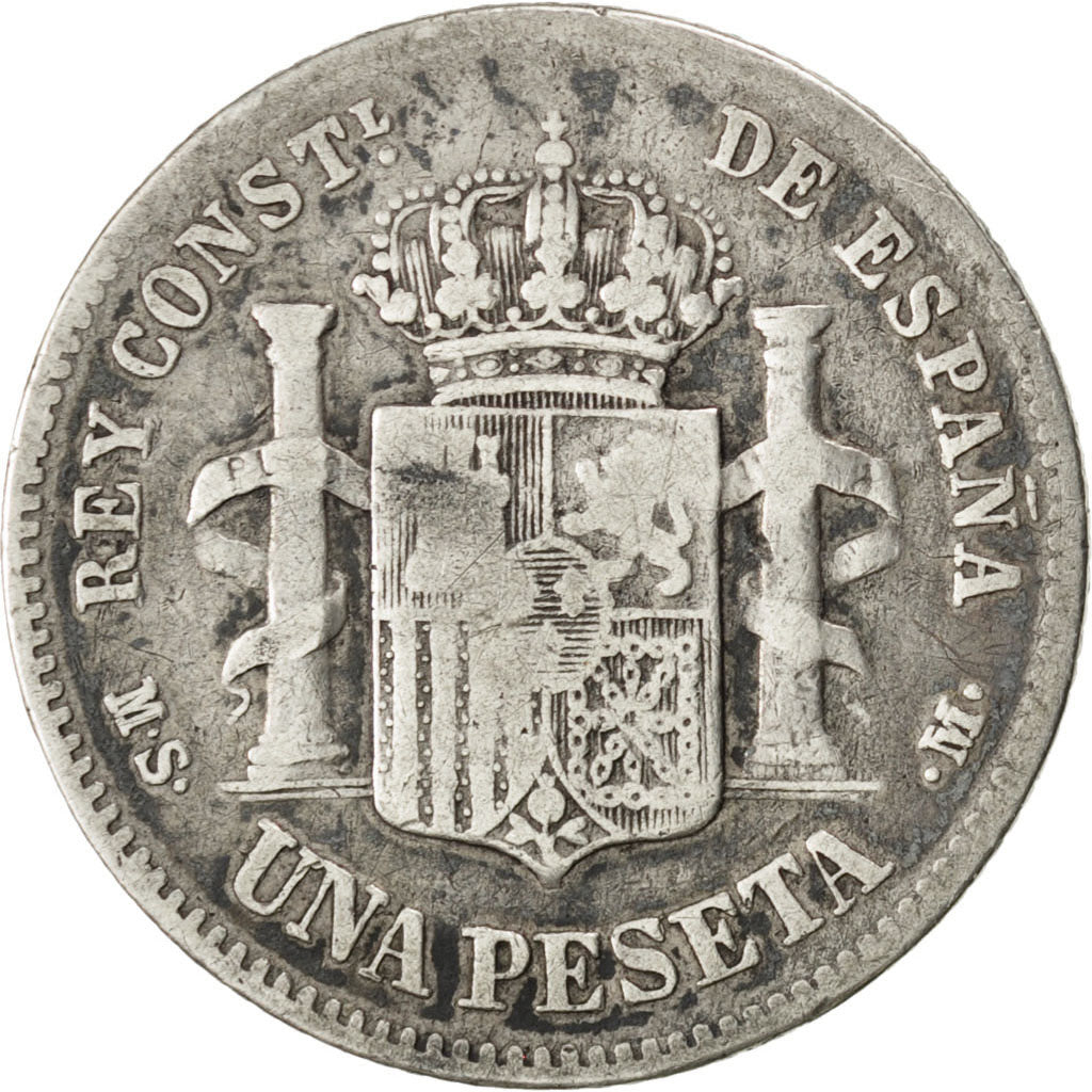 Coin, Spain, Alfonso XII, Peseta, 1883, VF(20-25), Silver, KM:686