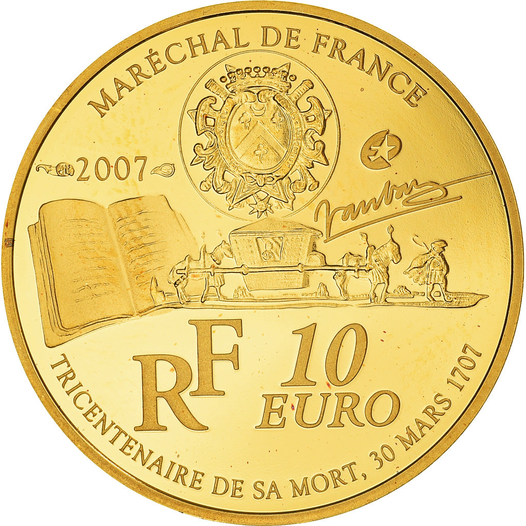 France, 10 Euro, 2007, Paris, MS(65-70), Gold, KM:1463