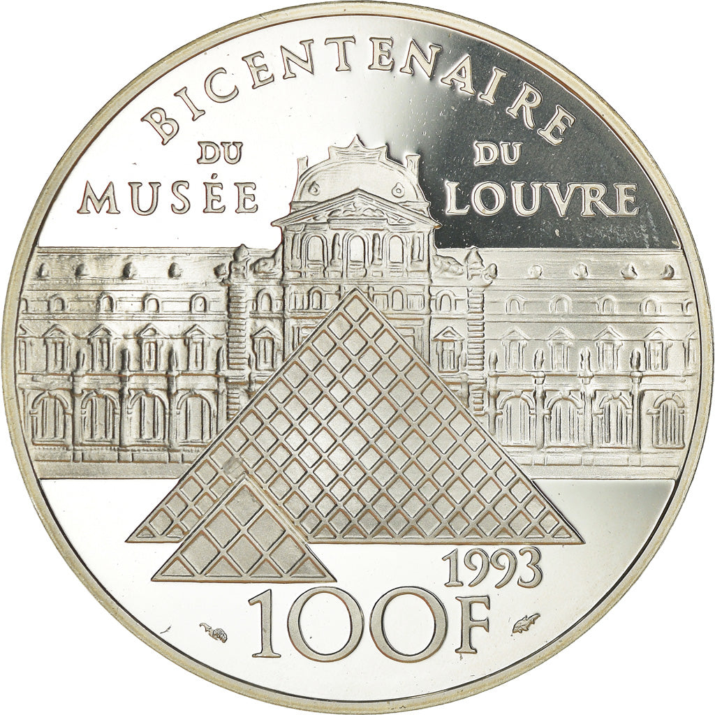 Münze, Frankreich, Victoire Samothrace, 100 Francs, 1993, BE, STGL, Silber