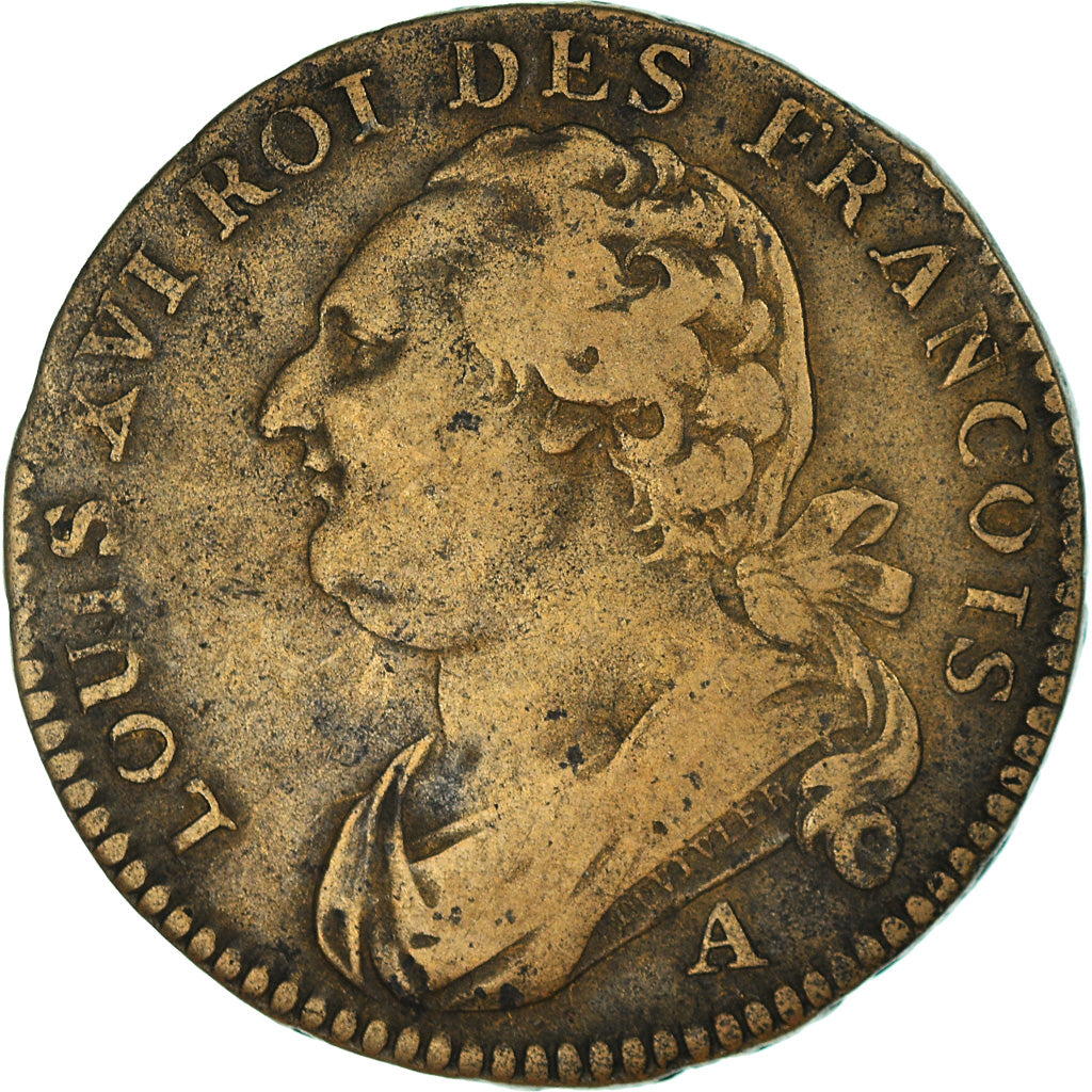 Moneta, Francja, 12 deniers françois, 12 Deniers, 1791, Paris, EF(40-45)