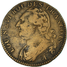 Moeda, França, 12 deniers françois, 12 Deniers, 1791, Paris, EF(40-45)