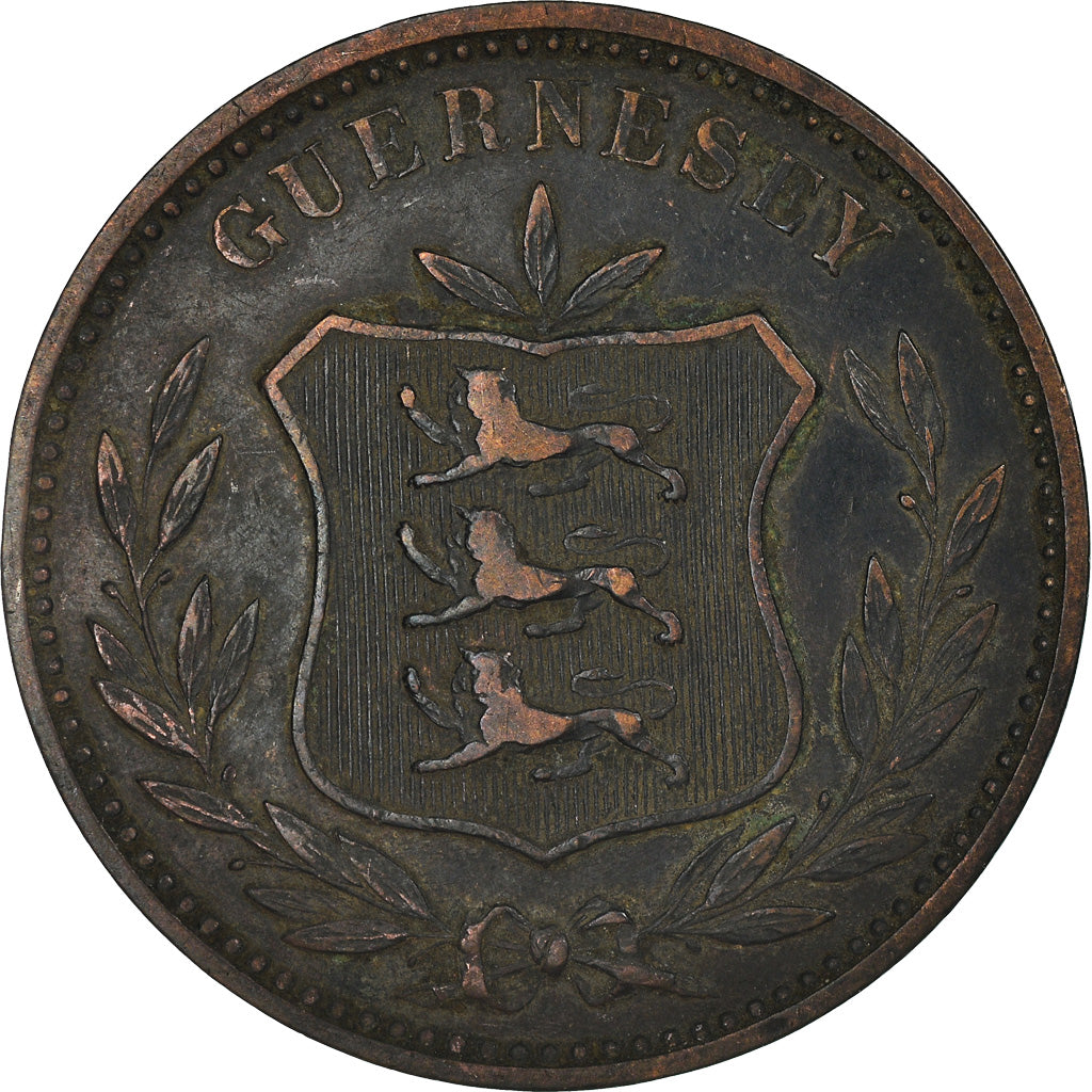 Münze, Guernsey, 8 Doubles, 1889, Heaton, Birmingham, S+, Bronze, KM:7