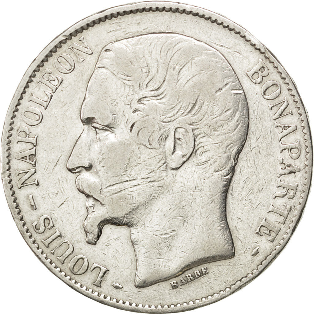 FRANCE, Napoléon III, 5 Francs, 1852, Paris, KM #773.1, VF(20-25), Silver, G...