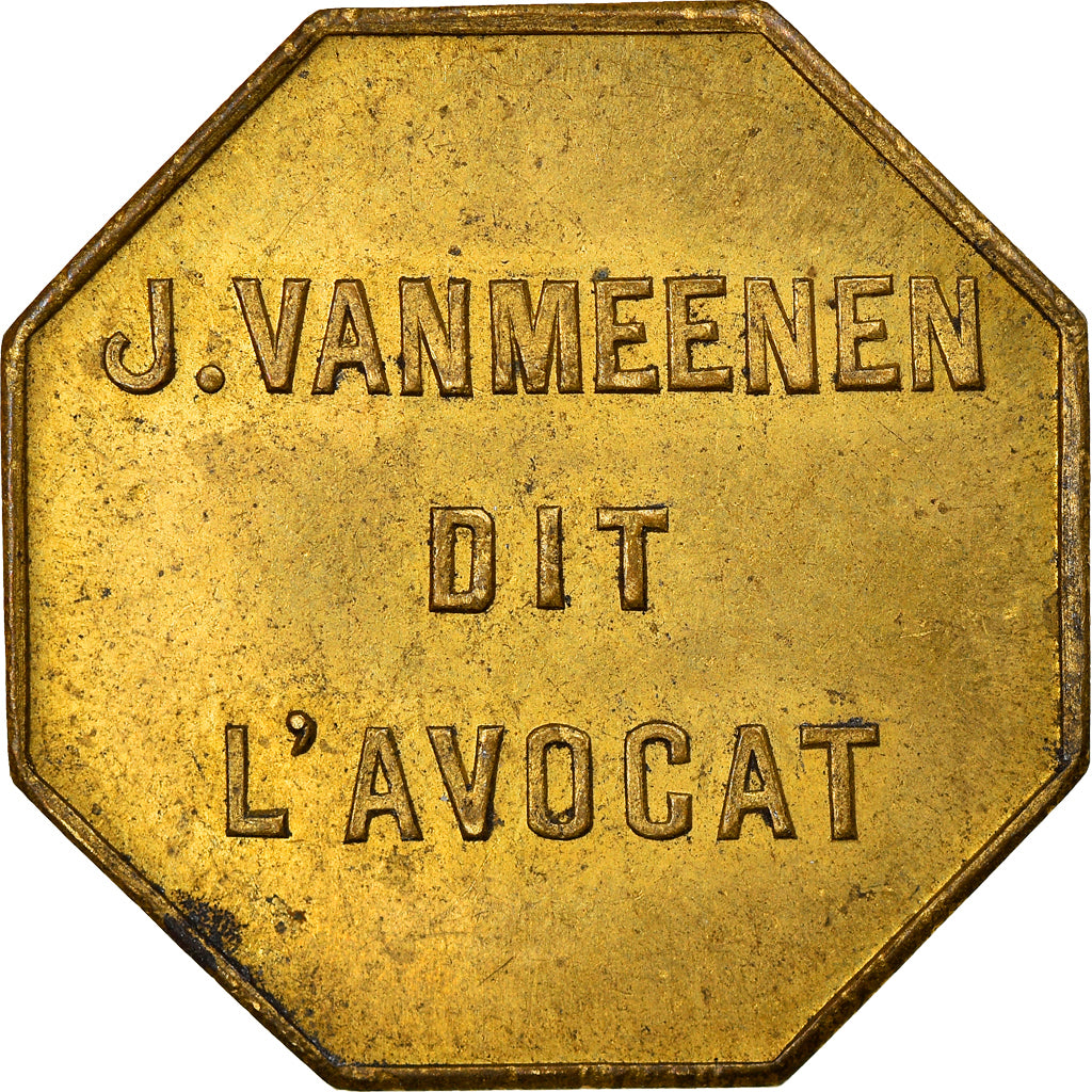 France, Jeton, Hôtel l'Avocat, Lille, J.Vanmeenen, TTB, Cuivre
