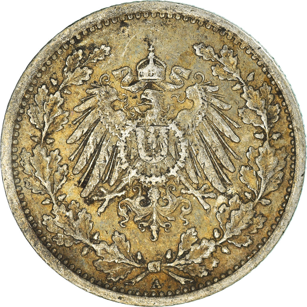 Moneta, GERMANIA - IMPERO, 1/2 Mark, 1906, Berlin, BB+, Argento, KM:17