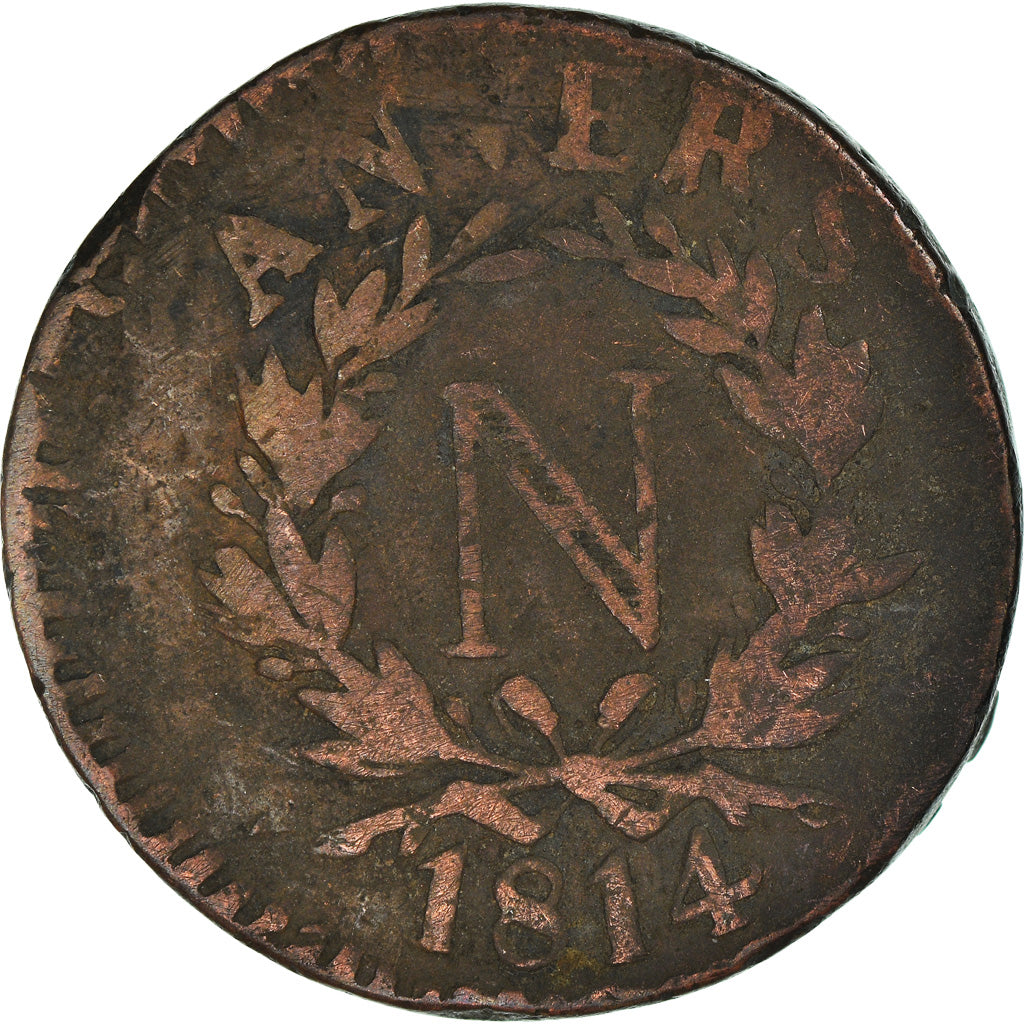 Moneta, STATI FRANCESI, ANTWERP, 5 Centimes, 1814, Anvers, MB, Bronzo, KM:2.1