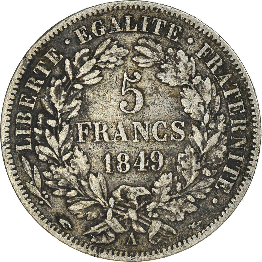 Moneta, Francja, Cérès, 5 Francs, 1849, Paris, VF(30-35), Srebro, KM:761.1